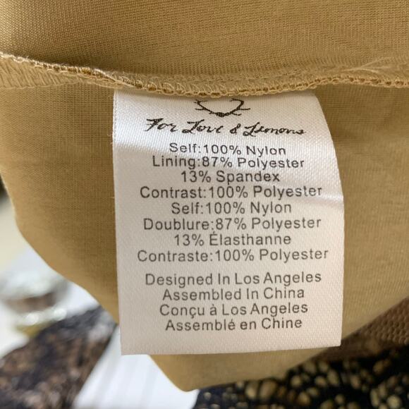 For Love & Lemons Antigua Black Lace Nude Sheer Mesh Mini Dress Size M - Picture 8 of 9